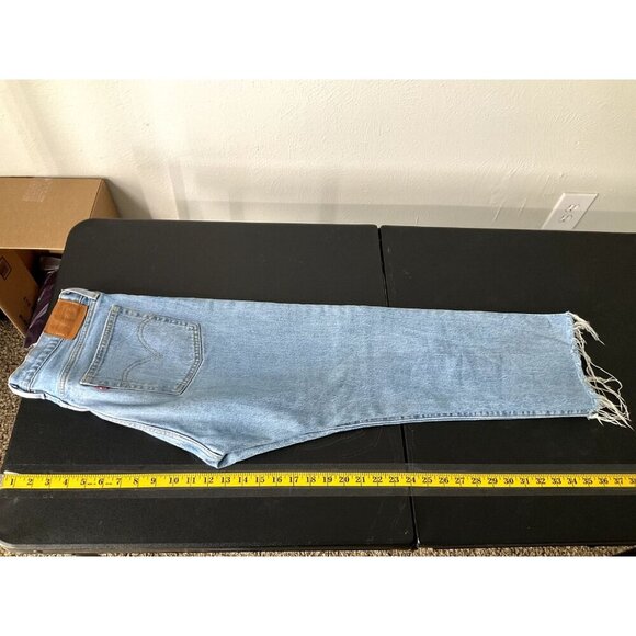Levis Jeans Women‎ 29 Wedgie Straight Blue Raw Hem Premium Denim - Picture 12 of 14